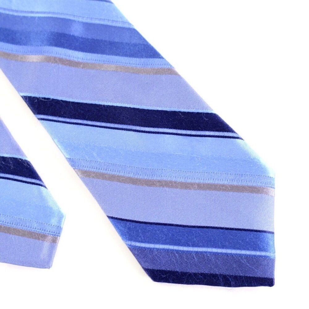 Van Heusen Blue Striped Woven Skinny Silk Tie